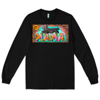 Black mama with baby bear and leopard license plate Long Sleeve Tee - Artiststas
