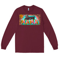 Burgundy mama with baby bear and leopard license plate Long Sleeve Tee - Artiststas