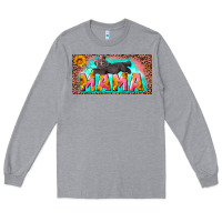 Heather Grey mama with baby bear and leopard license plate Long Sleeve Tee - Artiststas