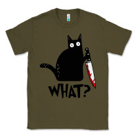 Army Green Halloween Cat With Knife What Classic Tee - linhVisuals