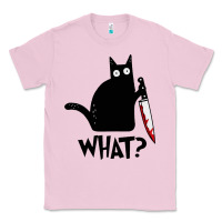 Bubblegum Pink Halloween Cat With Knife What Classic Tee - linhVisuals