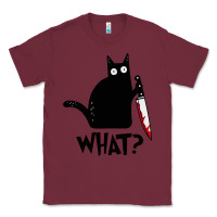 Burgundy Halloween Cat With Knife What Classic Tee - linhVisuals