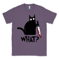 Lavender Halloween Cat With Knife What Classic Tee - linhVisuals
