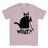 Lilac Halloween Cat With Knife What Classic Tee - linhVisuals