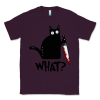 Plum Halloween Cat With Knife What Classic Tee - linhVisuals