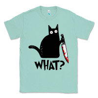 Seafoam Halloween Cat With Knife What Classic Tee - linhVisuals