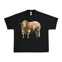 Black simmental bull Urban Heavy Tee - LillyAllenDesigns