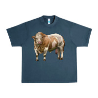 Midnight Navy simmental bull Urban Heavy Tee - LillyAllenDesigns