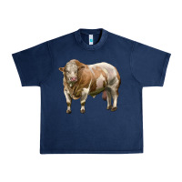 Navy simmental bull Urban Heavy Tee - LillyAllenDesigns