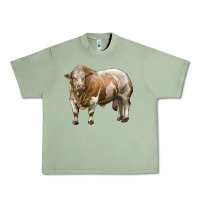 Oil Green simmental bull Urban Heavy Tee - LillyAllenDesigns