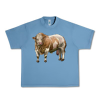 Pebble Blue simmental bull Urban Heavy Tee - LillyAllenDesigns