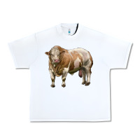 White simmental bull Urban Heavy Tee - LillyAllenDesigns