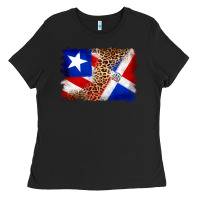 Puerto Rico And Dominican Republic Flag Ladies Tee | Teevron