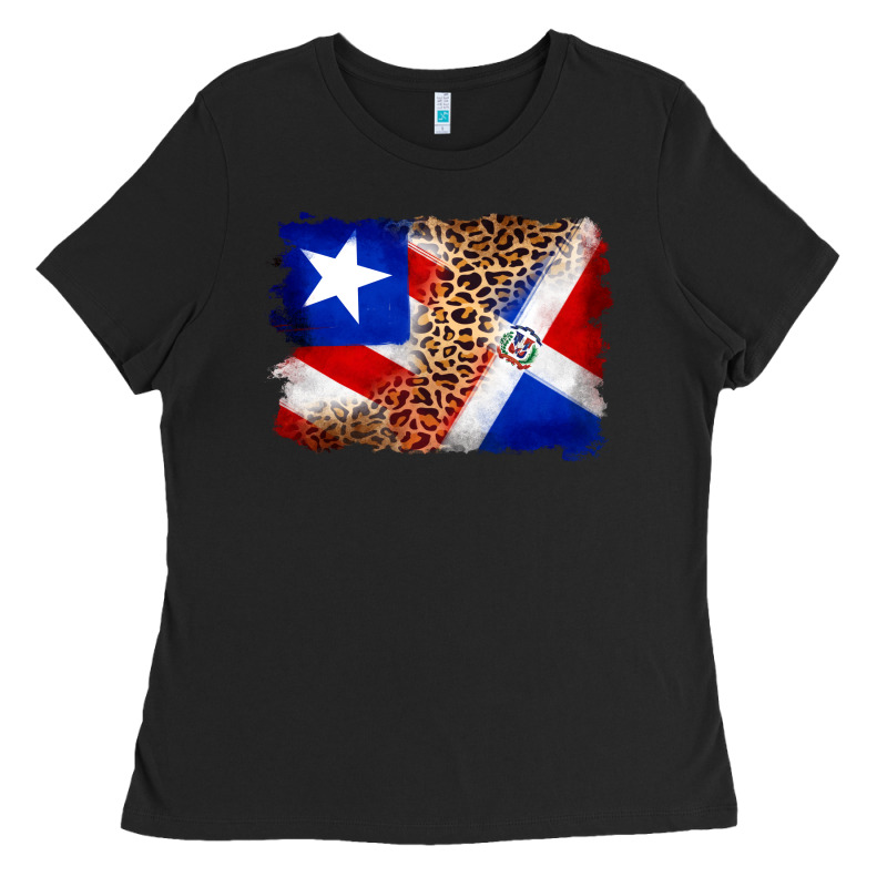 Puerto Rico And Dominican Republic Flag Ladies Tee by Artiststas | Teevron
