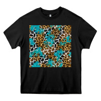 Black turquoise glitter cowhide leopard seamless pattern Heavy Core Tee - BundleAndBundleShop