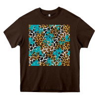 Chocolate Brown turquoise glitter cowhide leopard seamless pattern Heavy Core Tee - BundleAndBundleShop