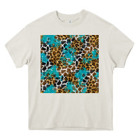 Cream turquoise glitter cowhide leopard seamless pattern Heavy Core Tee - BundleAndBundleShop