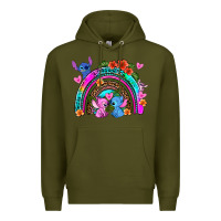 Army Green stitch and lilo rainbow Premium Hoodie - AdoDesignShop