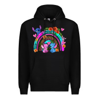 Black stitch and lilo rainbow Premium Hoodie - AdoDesignShop