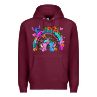 Burgundy stitch and lilo rainbow Premium Hoodie - AdoDesignShop
