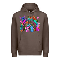Coffee stitch and lilo rainbow Premium Hoodie - AdoDesignShop