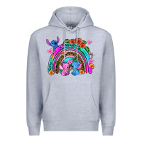 Heather Grey stitch and lilo rainbow Premium Hoodie - AdoDesignShop