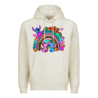 Oatmeal Heather stitch and lilo rainbow Premium Hoodie - AdoDesignShop