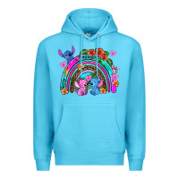 Ocean Blue stitch and lilo rainbow Premium Hoodie - AdoDesignShop