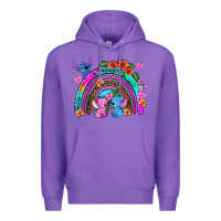 Stitch And Lilo Rainbow Premium Hoodie | Teevron