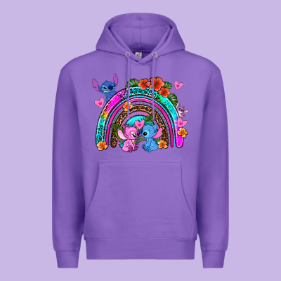 Stitch And Lilo Rainbow Premium Hoodie Designed By Adodesignshop