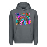 Rock stitch and lilo rainbow Premium Hoodie - AdoDesignShop
