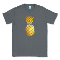 Charcoal Heather gold pineapple Classic Tee - linhVisuals