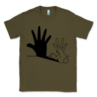 Army Green rabbit hand shadow Classic Tee - linhVisuals