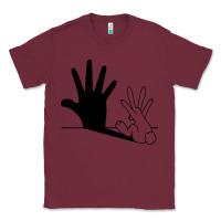 Burgundy rabbit hand shadow Classic Tee - linhVisuals