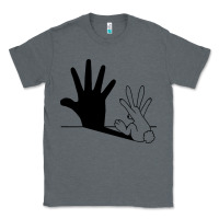 Charcoal Heather rabbit hand shadow Classic Tee - linhVisuals