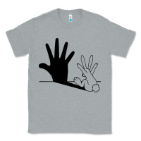 Heather Grey rabbit hand shadow Classic Tee - linhVisuals