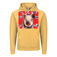 Vintage Mustard valentine's day glitter hearts pig Vintage Hoodie - BarkalooDesign