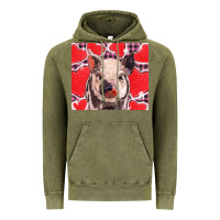 Vintage Olive valentine's day glitter hearts pig Vintage Hoodie - BarkalooDesign