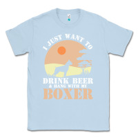 Dusty Blue boxer beer dog lover t  shirt boxer beer dog lover t  shirt Classic Tee - linhVisuals