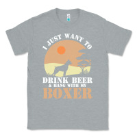 Heather Grey boxer beer dog lover t  shirt boxer beer dog lover t  shirt Classic Tee - linhVisuals