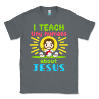 Charcoal Heather i teach tiny humans about jesus Classic Tee - linhVisuals
