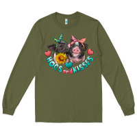 Army Green hogs and kisses pigs Long Sleeve Tee - Artiststas