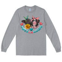 Heather Grey hogs and kisses pigs Long Sleeve Tee - Artiststas