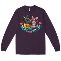 Plum hogs and kisses pigs Long Sleeve Tee - Artiststas
