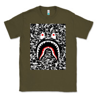Army Green Bape Shark Army Classic Tee - linhVisuals