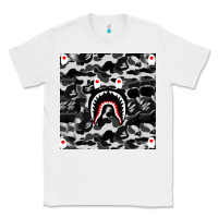 White Bape Shark Army Classic Tee - linhVisuals