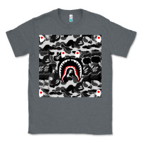 Charcoal Heather Bape Shark Army Classic Tee - linhVisuals