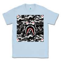 Dusty Blue Bape Shark Army Classic Tee - linhVisuals