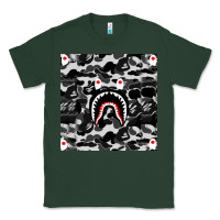 Sports Green Bape Shark Army Classic Tee - linhVisuals