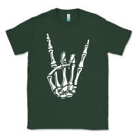 Sports Green rock on skeleton hand Classic Tee - linhVisuals
